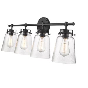 Millennium Lighting Amberose 4-light Black Transitional Vanity Light