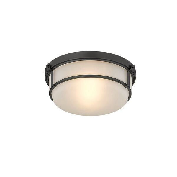 Millennium Lighting Arlson 13-in Matte Black Transitional Incandescent Flush Mount Light