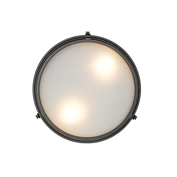 Millennium Lighting Arlson 13-in Matte Black Transitional Incandescent Flush Mount Light