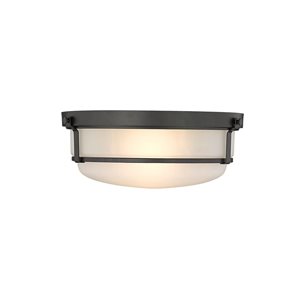 Millennium Lighting Arlson 13-in Matte Black Transitional Incandescent Flush Mount Light