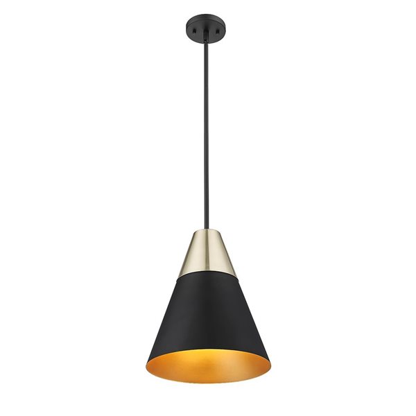 Millennium Lighting Annos Matte Black Modern Gold Transitional Geometric Standard Medium Pendant Light