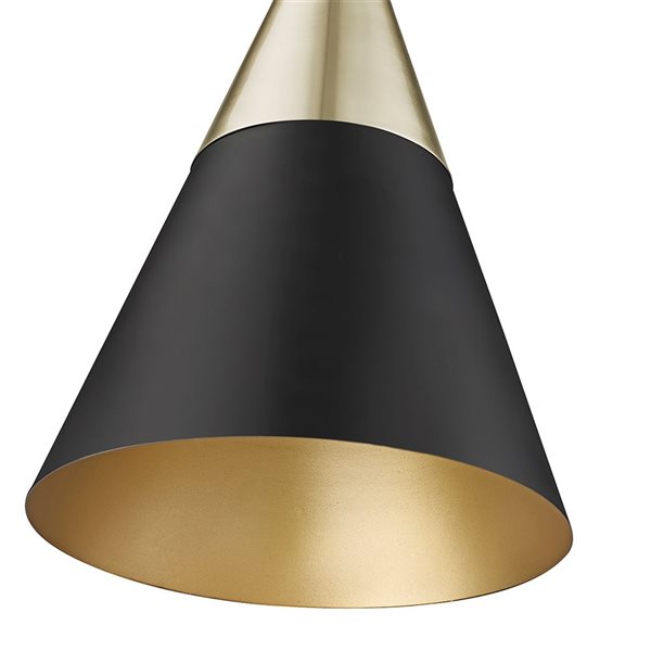 Millennium Lighting Annos Matte Black Modern Gold Transitional Geometric Standard Medium Pendant Light