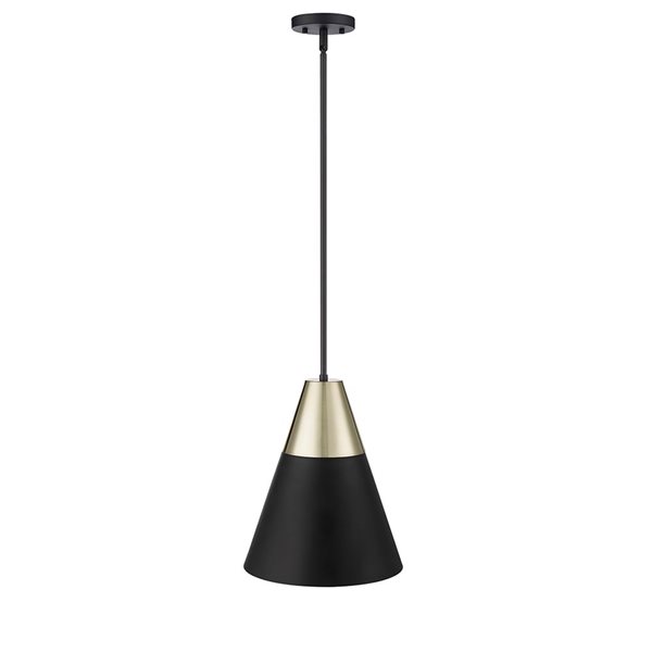 Millennium Lighting Annos Matte Black Modern Gold Transitional Geometric Standard Medium Pendant Light