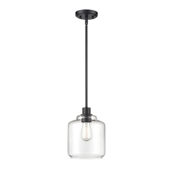 Millennium Lighting Asheville Matte Black Modern/contemporary Clear Glass Geometric Incandescent Mini Pendant Light