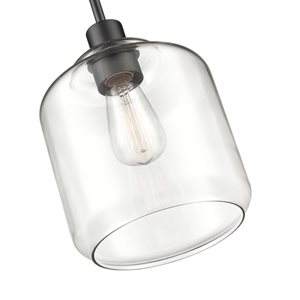 Millennium Lighting Asheville Matte Black Modern/contemporary Clear Glass Geometric Incandescent Mini Pendant Light