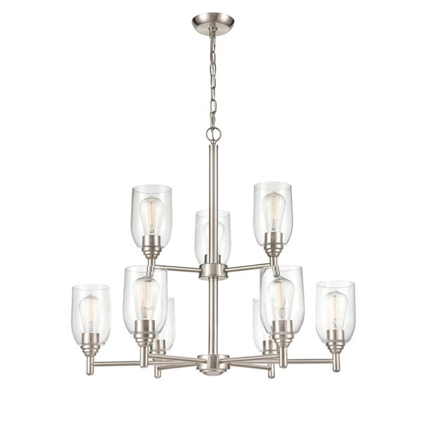 Millennium Lighting Arlett 9-light Brushed Nickel Modern/Contemporary Chandelier