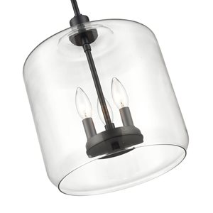 Millennium Lighting Asheville Matte Black Modern/contemporary Clear Glass Geometric Incandescent Medium Pendant Light