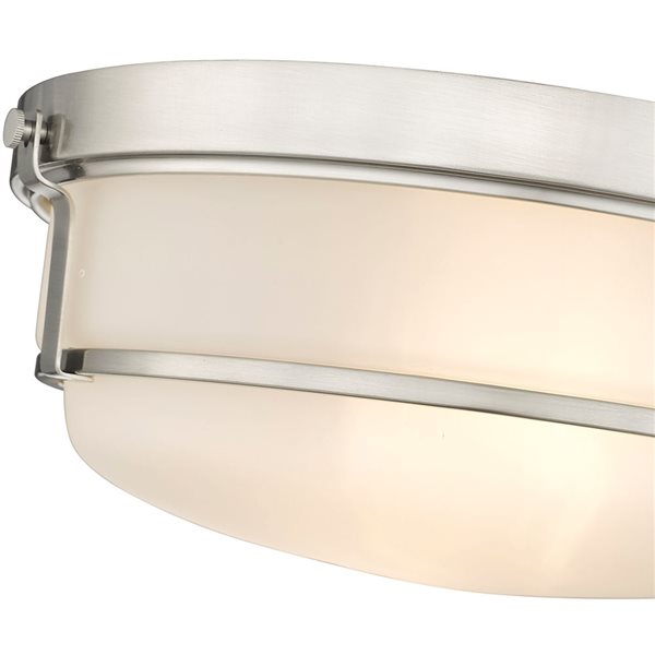 Millennium Lighting Arlson 13-in Brushed Nickel Transitional Incandescent Flush Mount Light