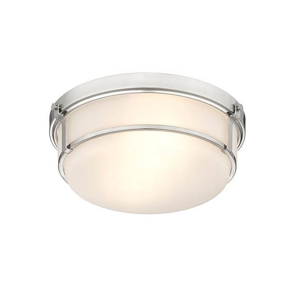 Millennium Lighting Arlson 13-in Brushed Nickel Transitional Incandescent Flush Mount Light