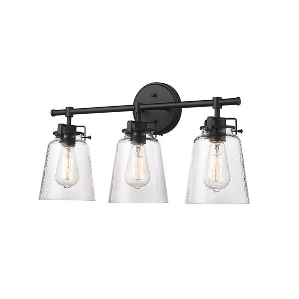 Millennium Lighting Amberose 3-light Black Transitional Vanity Light