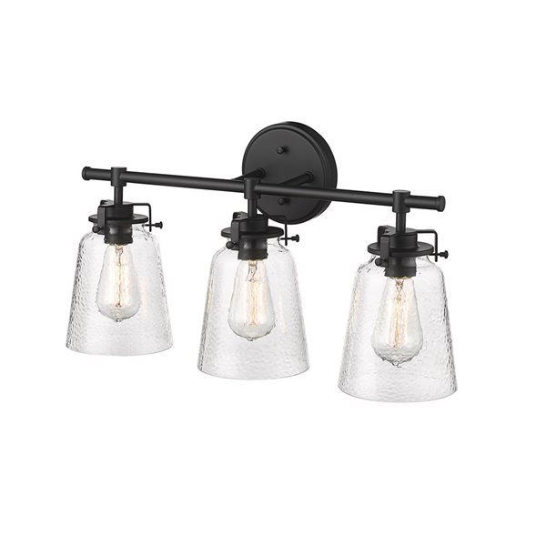 Millennium Lighting Amberose 3-light Black Transitional Vanity Light