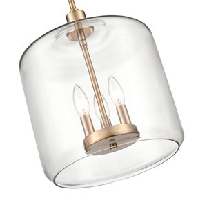 Millennium Lighting Asheville Modern Gold Clear Glass Geometric Incandescent Medium Pendant Light