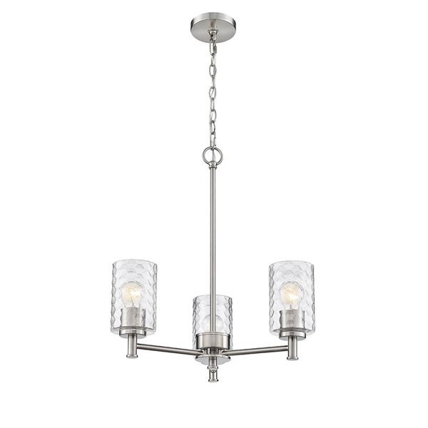 Millennium Lighting Ashli 3-light Brushed Nickel Glam Chandelier