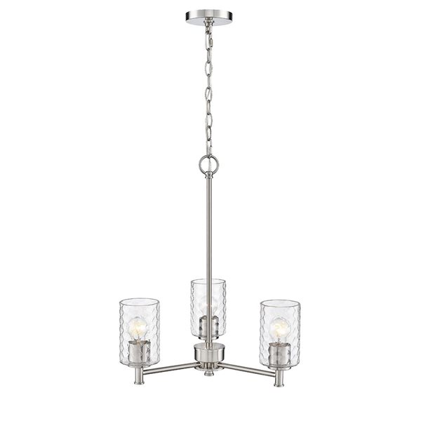 Millennium Lighting Ashli 3-light Brushed Nickel Glam Chandelier