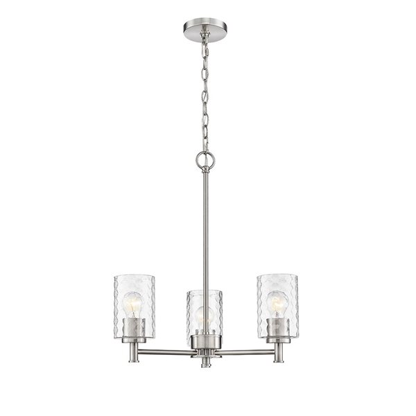 Millennium Lighting Ashli 3-light Brushed Nickel Glam Chandelier