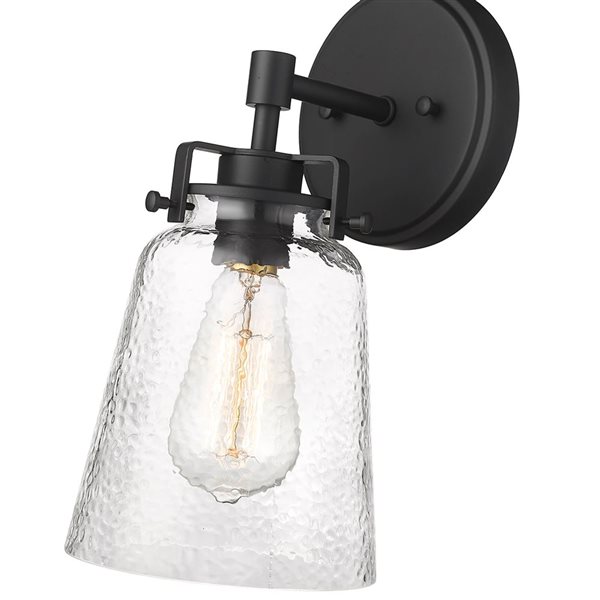 Millennium Lighting Amberose 5.98-in W 1-light Matte Black Transitional Wall Sconce