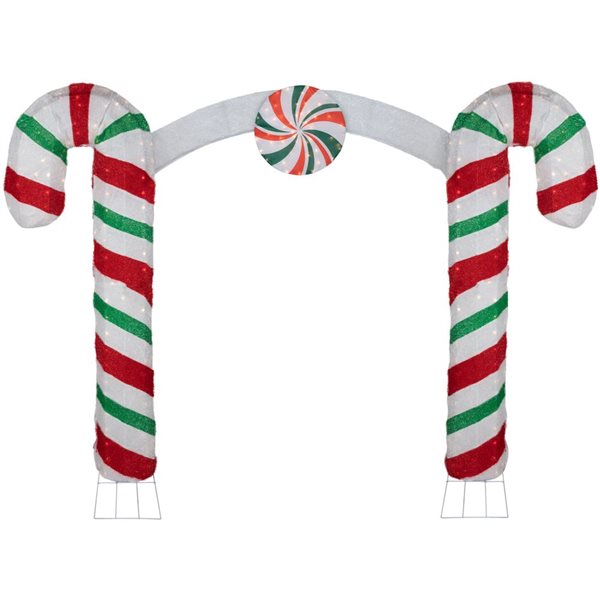 Northlight 7-ft Double Candy Cane Archway Outdoor Christmas Decoration with Lights