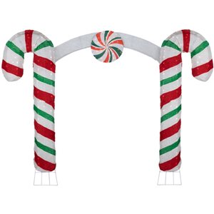 Northlight 7-ft Double Candy Cane Archway Outdoor Christmas Decoration with Lights