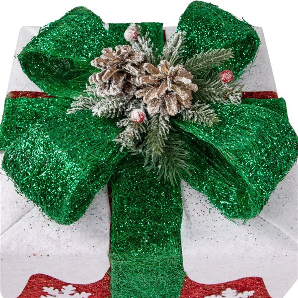 Northlight Set of 3 12-in Snowflakes Gift Boxes Christmas Decoration with Lights