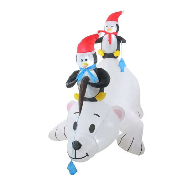 Northlight 6-ft Lighted Polar Bear and Penguins Christmas Inflatable
