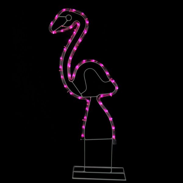 Northlight 24-in Pink Flamingo LED Rope Light Silhouette Decoration