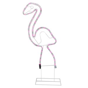 Northlight 24-in Pink Flamingo LED Rope Light Silhouette Decoration