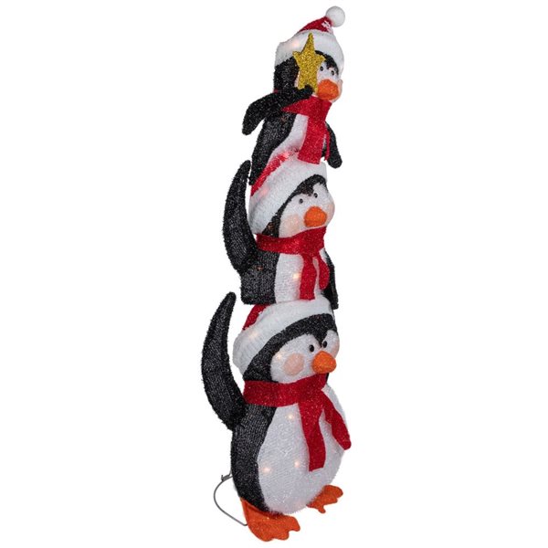 Northlight 41-in Stacked Penguin Family Christmas Decoration with Lights