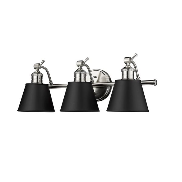 Millennium Lighting Layne 3-light Nickel Transitional Vanity Light