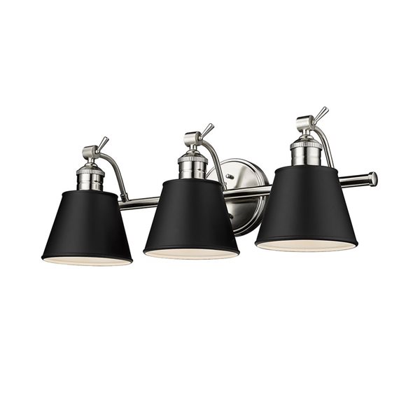 Millennium Lighting Layne 3-light Nickel Transitional Vanity Light