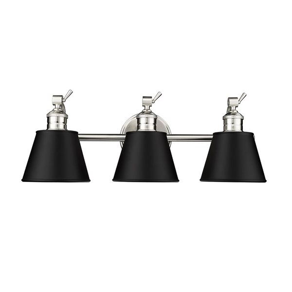 Millennium Lighting Layne 3-light Nickel Transitional Vanity Light