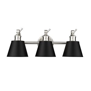 Millennium Lighting Layne 3-light Nickel Transitional Vanity Light