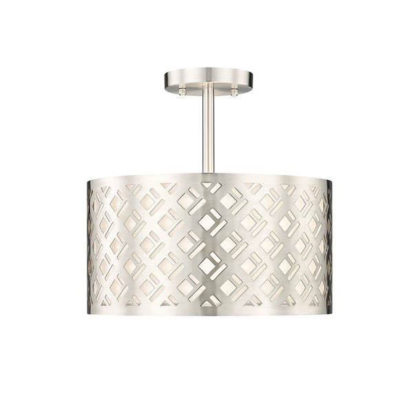 Millennium Lighting Gracelan 2 Light Semi-Flush Mount Light in Brushed Nickel