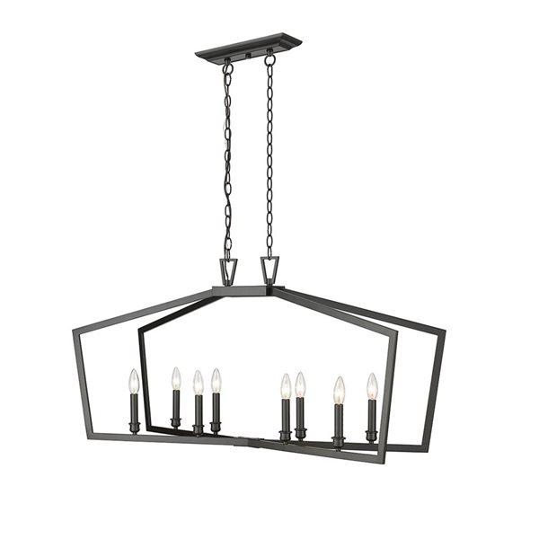 Millennium Lighting Lizabeth 8-Light Matte Black Transitional Geometric Standard Large Pendant Light