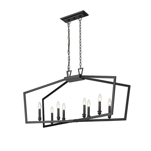 Millennium Lighting Lizabeth 8-Light Matte Black Transitional Geometric Standard Large Pendant Light