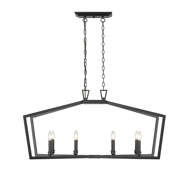 Millennium Lighting Lizabeth 8-Light Matte Black Transitional Geometric Standard Large Pendant Light