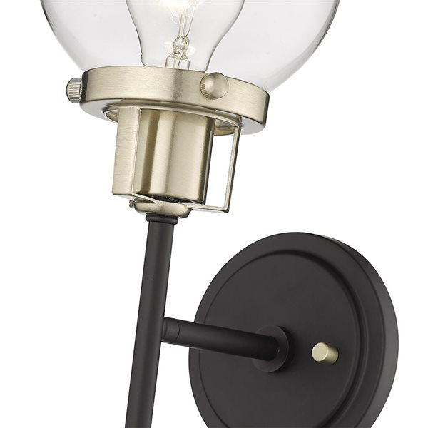 Millennium Lighting Mellrosa 6-in W 2-light Matte Black/modern Gold Transitional Wall Sconce