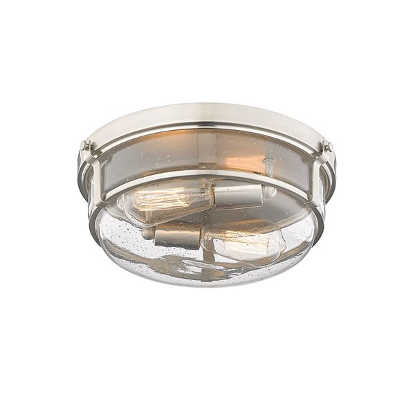 Millennium Lighting Mayson 13-in Brushed Nickel Transitional Incandescent Flush Mount Light