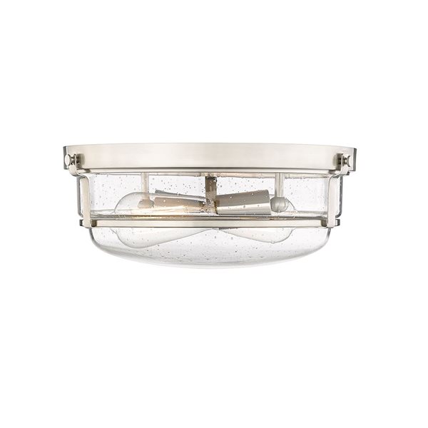 Millennium Lighting Mayson 13-in Brushed Nickel Transitional Incandescent Flush Mount Light