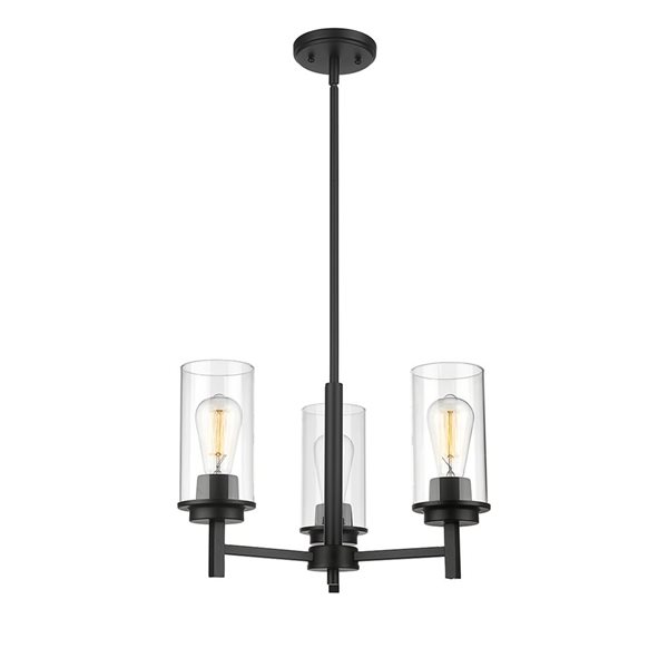 Millennium Lighting Janna 3-light Matte Black Modern/Contemporary Chandelier