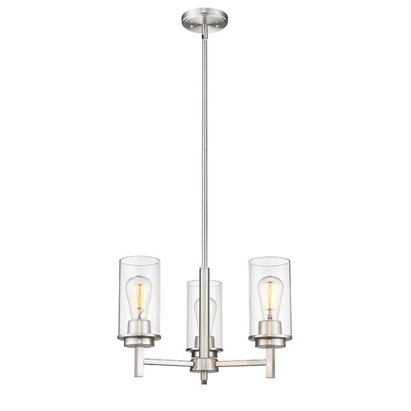 Millennium Lighting Janna 3-light Brushed Nickel Modern/Contemporary Chandelier