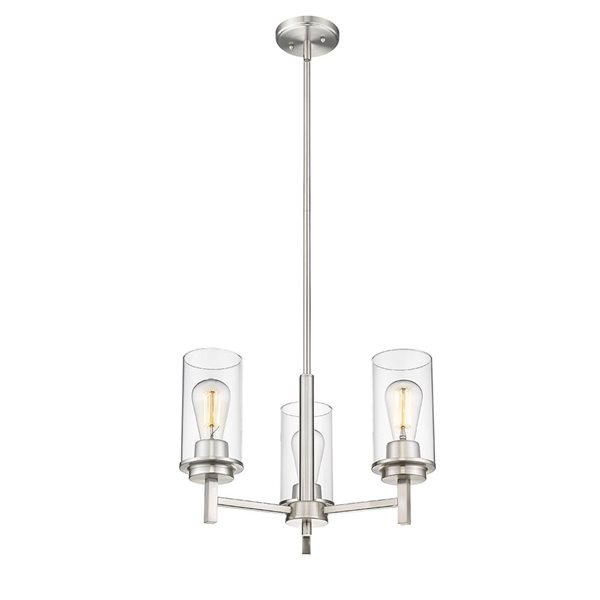 Millennium Lighting Janna 3-light Brushed Nickel Modern/Contemporary Chandelier