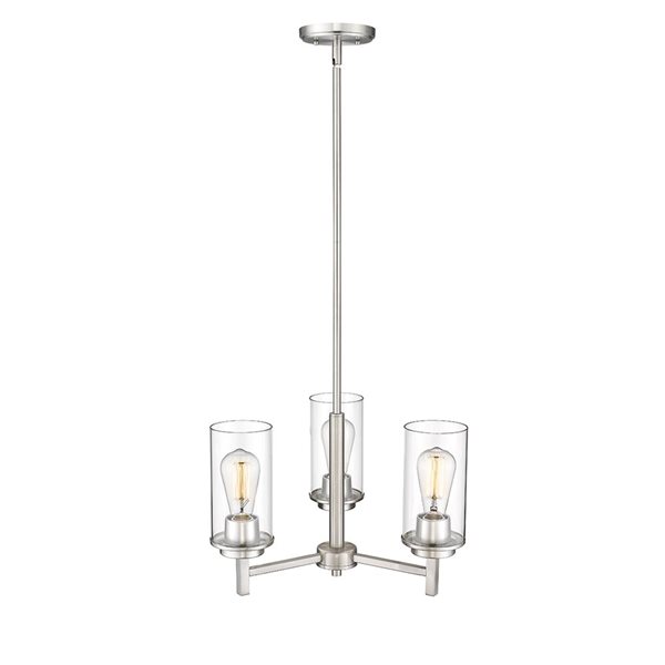 Millennium Lighting Janna 3-light Brushed Nickel Modern/Contemporary Chandelier