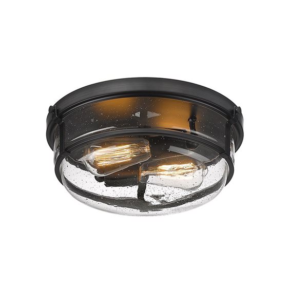 Millennium Lighting Mayson 13-in Matte Black Transitional Incandescent Flush Mount Light