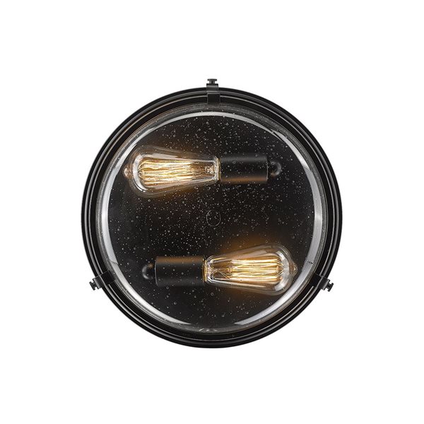 Millennium Lighting Mayson 13-in Matte Black Transitional Incandescent Flush Mount Light