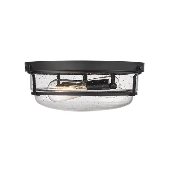 Millennium Lighting Mayson 13-in Matte Black Transitional Incandescent Flush Mount Light