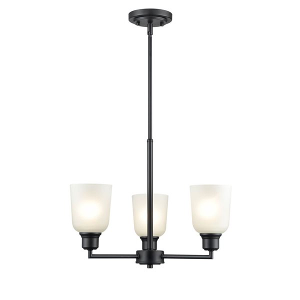 Millennium Lighting Amberle 3-light Matte Black Transitional Chandelier