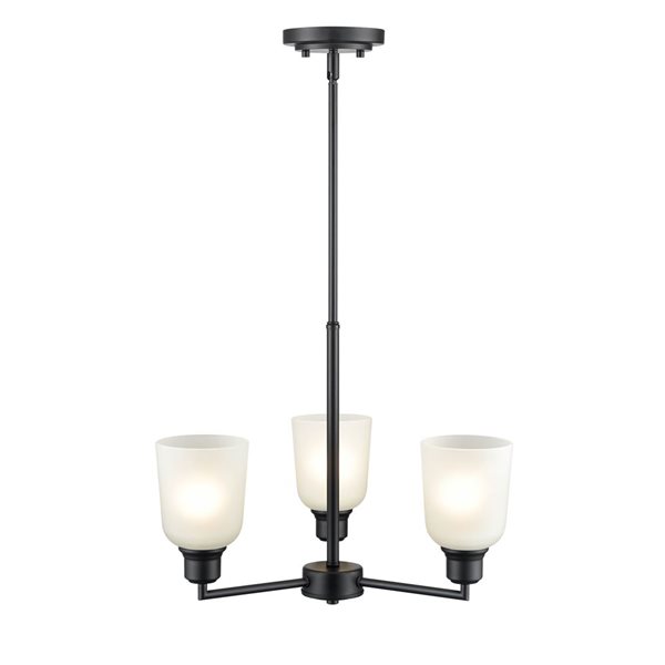 Millennium Lighting Amberle 3-light Matte Black Transitional Chandelier