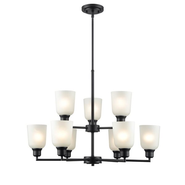 Millennium Lighting Amberle 9-light Matte Black Transitional Chandelier