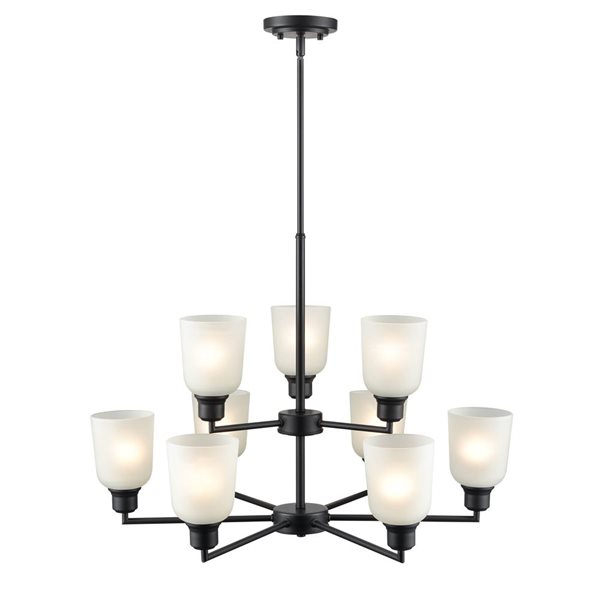 Millennium Lighting Amberle 9-light Matte Black Transitional Chandelier