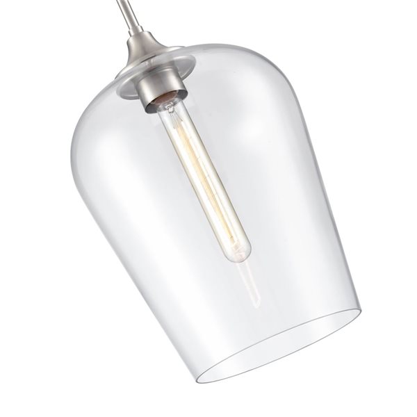 Millennium Lighting Ashford Brushed Nickel Transitional Clear Glass Geometric Mini Pendant Light